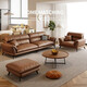 Pinzu italienische Ledersofa Napa Leder-Sofa Wohnzimmer kleines Wohnungssofa PZ-688 2,1 m Drei a