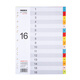
Jindeli 11 hole paging paper A4 partition paper 16 pages 1 set of color index paper folder loose leaf paper quick classification card catalog page digital label office supplies T1416