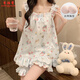 Xiangyaxin mit Brustpads Pyjamas für Frauen im Sommertag Student Hosentort Shorts süß und niedlich farbige Mädchen Dünne Heimkleidung Set 9906 Schwarzer Plaid L 95-115jin [Jin ist 0,5 kg]