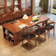 
Ruchen desk full solid wood living room large long desk home dining table integrated workbench reading table distilled large board learning table CR9903# walnut color single table No 140x80x75cm