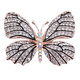 Siliou Meiman Diamond Butterfly Brooch Women's Retro Insect Corsage Fashion Versatile Alloy Pin Accessories White Oil Drop Pattern Butterfly