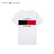 Tommy Hilfiger Summer Children's's's's Coton's Pure Cotton Fashion Casual Splicing Color Block LETTERE LETTRE DE COUPE ROND COUP SHERF