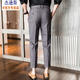 
Jessons trousers men's business casual pants spring and autumn slim-fitting small feet suit pants men's striped cropped pants trendy brand trousers K699 light gray-cropped pants (regular style) 33 (2.6 feet)