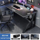 Benmuzi home gaming desk computer desk desktop table and chair combination simple table workbench bedroom desk student study table upgraded K style double-layer black willow 140*60*72cm