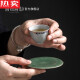 White Qiang flute, good quality, Yixinting Wulu celadon tea coaster, ceramic lotus leaf coaster, Kung Fu tea set, tea ceremony, plum green lotus leaf coaster, 1