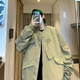 
POUM jacket men's 2023 autumn and winter high street handsome pilot American retro design oversize jacket CRB-J683 black M