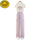 G.Duckkids Little Yellow Duck Girl Summer Anzug 25 neue Kinder im Internet Promi Summer Style Junior High School Schüler Sommer kurzärmeliges zweiteilige Set 15009 Purple + 9922 Weiß 120 cm (120 cm)