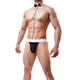 Ye Zimei sexy underwear men's wide elastic tie suspender one-piece underwear sexy thong 5825 black one size