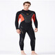 New 3mm wetsuit men's wet one-piece warm snorkeling suit long-sleeved cold-proof surfing winter swimsuit WS-19495 Black M