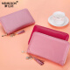 Monbers Card Bag Women's Real Cowhide Multi-function Anti-Demagnetization Bank Card Bag Multi-card Position Women's Business Card Clip Driver's License Set Small Smoked Purple [20 Card Position Anti-theft Brush]