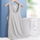 Yierxun 100% cotton vest for men 40 ribbed slim cotton underwear base shirt Old man shirt 2 pack White X2 2XL (180/105)