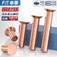 Fengji national standard copper strike countersunk head rivet GB869 solid flat head flat cone head copper rivet M2M3M4M5M6M8 M2.5*8 [150 pieces]