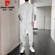 皮尔卡丹（pierre cardin）男士休闲运动服套装2025新款春秋季圆领长袖卫衣男装秋冬帅气一套 9230黑色 L