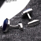 North Martin French shirt cufflinks men's business high-end shirt cuff cuff nails gift box deep space blue