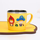LOCK & LOCK children's tableware imported stainless steel primary school milk cup cartoon cup with handle water cup 250ml