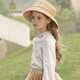 IVY HOUSE Ivy children's clothing for girls and older children in autumn new style French embroidery large collar piece elegant simple shirt for children white 120cm (120/56)