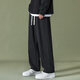 
CLOR casual pants men's spring and autumn wide-leg trendy cotton comfortable sports loose straight trousers CM01 black L
