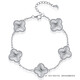 Hijin Jewelry Platinum Bracelet Women's Platinum PT950 Four-leaf Clover Bracelet Five-Flower Bracelet Fashionable Shining Gift for Girlfriend 10.35g Length Approximately 16-18cm