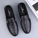 Fugui Bird Summer Boneie Real Cuir Lazy Lazy Casual En cuir chaussures Soft Soft Hrepidable One-cicked Driving Daddy Shoes Yulin FG9898 Black 37