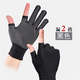 Winter fishing gloves, puncture-proof, waterproof, non-stick, bait-resistant, wear-resistant 2-2, 5-finger, non-slip, thin, half-finger, thin, summer takeaway, 1 pair, gray - leaking two fingers - anti-slip