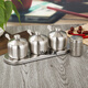 Gongda 304 stainless steel seasoning jar, household seasoning bottle, seasoning jar, salt jar, seasoning box, seasoning salt jar, three-flavor set, three pieces (seasoning jar + lid + spoon) + 304 base