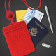 Bone authentique en cuir Clip Clip Lonyard Sac de rangement Sac de passeport Multi-fonction Béchelle de billetterie Air Bandage de protection Certificat