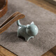 Shangfu Ge Kiln Creative Cat Ornaments Ceramic Cute Tea Pets Can Raise Simple Tea Play Home Desktop Crafts Ornaments JZT Cat-Tianlan