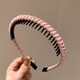 BARY REEF 2024 new style headband for women's face wash, special toothed anti-slip hairpin for hair, traceless broken hair braided headband, black - braided toothed hairband