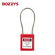BOZZYS engineering padlock stainless steel cable safety lock 150*3.2MM energy isolation industrial cable safety lock BD-G41KD 2 keys not open