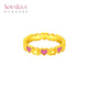SoinLove Treasure Girl Love Gold Full Heart Ring Pure Gold Female VR916 No. 15 Heart Full Ring VR916
