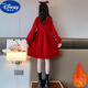 Disney girls winter dress 2023 new mid-to-large children fashionable super fairy red thick children's sweater princess skirt red sweater princess skirt thickened 120cm