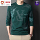 
Hengyuanxiang summer ice silk long-sleeved T-shirt men's thin round neck 2024 new middle-aged men's base shirt T-shirt trendy men's clothing blue 6627 165M