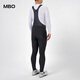 MBO winter men's fleece cycling bibs racing windproof mukawa road cycling jersey black M