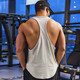 Lutielang professional fitness clothes loose quick-drying sleeveless blouse muscle training racer vest running sports men cement gray M