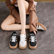 Huili Frauenschuhe Super weiche Frauenschuhe dicker Leinwandschuhe für Frauen 2025 Frühling und Herbst Neue vielseitige Retro Schwangerschaft Casual Schuhe 702 Weiß 39