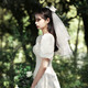 Maid veil and marriage certificate proposal arrangement bride headdress marriage registration internet celebrity taking photos and confessing big bow veil big bow veil hairpin length about 58-60cm