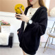 Langyue Women's Autumn Solid Color Hooded Sweater Jacket Women's Korean Style Loose Student Sports and Leisure Cardigan LWWY201189 Black XL