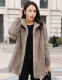 Inuka 2023 winter new Korean style coat for women Haining mink fur imported mink coat whole mink mid-length hooded silver blue imported American mink L (suitable for 100-110Jin [Jin equals 0.5 kg])