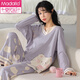 Modal pajamas for women in spring and autumn pure cotton long-sleeved home clothes, all-cotton sweet princess style casual home clothes set, can be worn outside Z20YM698 M Recommended [80-100Jin [Jin equals 0.5 kg]]