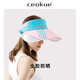 Ceokue遮阳帽女防晒帽男士太阳帽子女户外夏季凉帽骑车遮脸空顶夏天 四条杠-白色 可调节