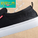McDie legend lazy shoes men's one-foot pedal shoes men's old Beijing cloth shoes men's simple and fashionable casual shoes canvas shoes trendy black one size bigger than sports shoes 42