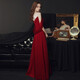
Toasting clothes, bride dress, slim toasting clothes, bride 2022 red long slim and simple atmospheric wedding evening dress, spring bridal dress, toasting clothes, usual wine red L
