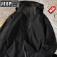 JEEP SPIRIT Black Samurai Functional Wind Shock Clothes Men's Spring and Summer Thin Rain Class Windproof Waterproof Jacket Youth Outdoor Mountaineering Suit 681 Black 2XL (180)