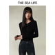 
THE SEA LIFE Ou Hai Yisheng 24 spring and summer sweater looks slim and thin slim commuting base shirt X15738 Pigeon gray M