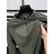 Goldlion autumn henley collar sweatshirt men's casual sports half-zip T-shirt long-sleeved bottoming shirt men's outer wear stand-up collar top Army Green M __48