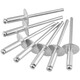 Baolian large hat rivets aluminum round head large hat brim rivets core blind rivets large flat head automotive rivets large head rivets large hat rivets 5*20 (50 pieces)