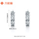 Liuguifu Jewelry Platinum Earrings Women's PT950 Ring Buckle Earrings Car Flower Sparkling Earrings Birthday Gift 2.75g