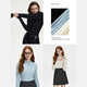 
Fan Silan [machine washable] lace slim knitted base shirt for women in autumn and winter 2024 new 14088 Moonlight White M