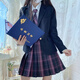 Luo Meijiang jk uniform blazer spring and autumn original style college style school supply sense short coat women's cardigan JK two-button black suit It is recommended to go up one size S