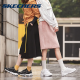 Skechers Women's Shoes Spring New Dad Shoes Estudiantes Versátiles 2024 Nuevos zapatos blancos informales de suela gruesa Blanco/plata 11979-WSL 35